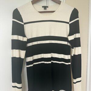 Ann Taylor Women's Black Ivory Striped Sweater, S